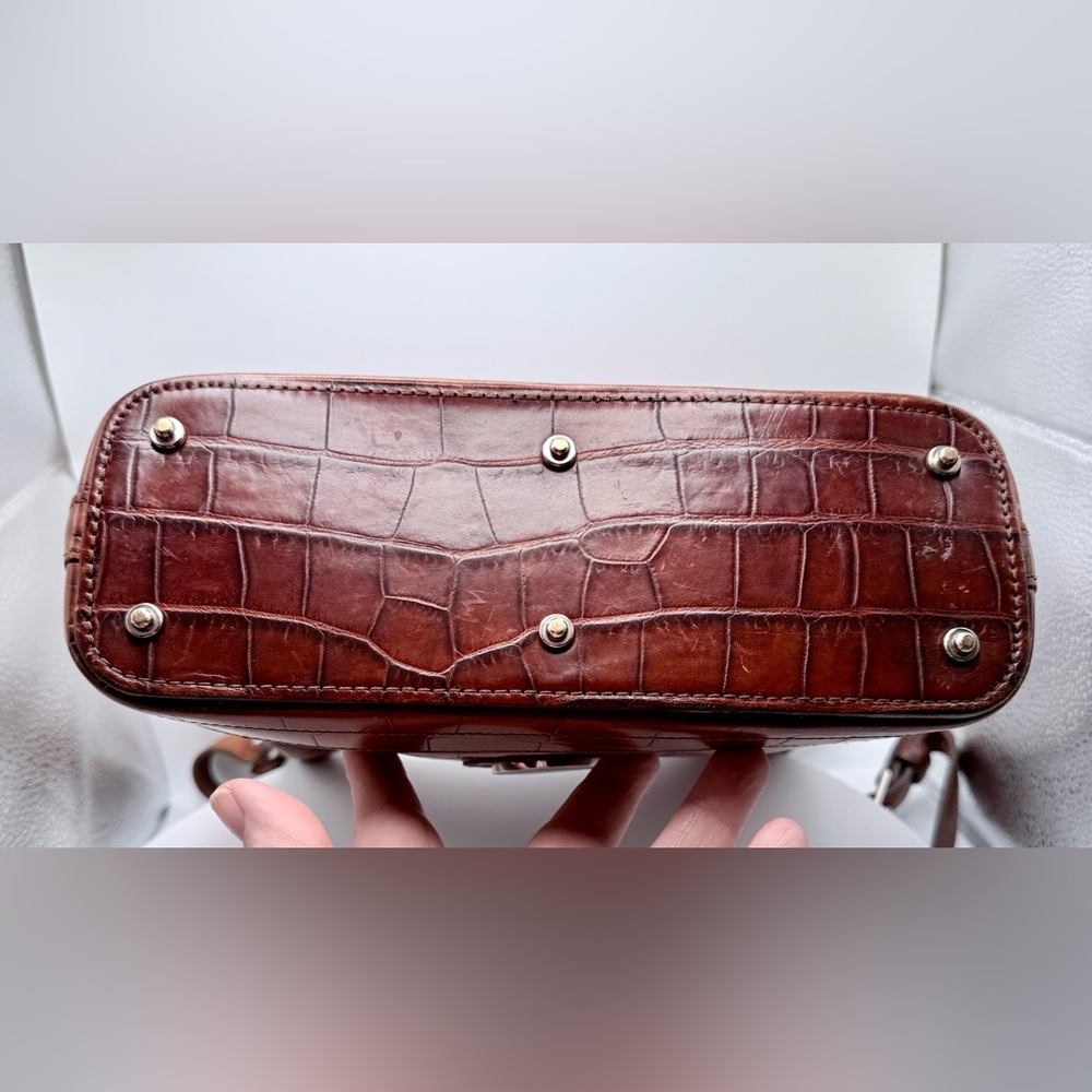 Vintage Dooney & Bourke Brown Croco Embossed Leather Hobo‎ Bag + Wallet USA - Picture 6 of 16